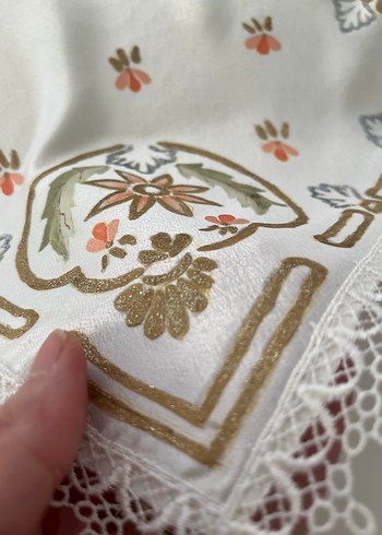 11 adet el boyaması vitrin örtüsü - Görsel 3