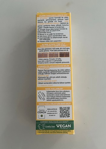Garnier C Vitamini Parlak SPF 50+ güneş kremi - Görsel 2
