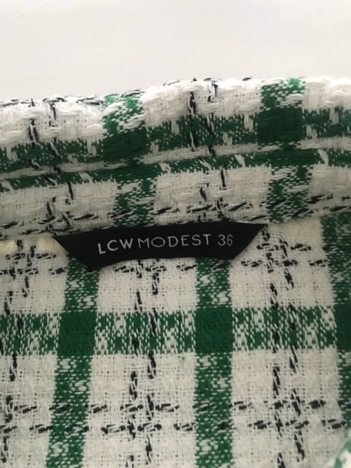 Düğmeli Yeşil Kareli Midi Kadın Gömlek 36 beden - Görsel 2