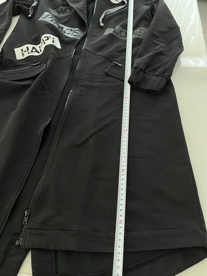 Sokak Stili Siyah Uzun Kadın sweat tunik - Görsel 2