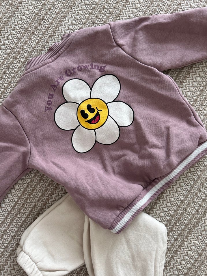 Mor Fermuarlı Bebek Kız Takımı - Görsel 2