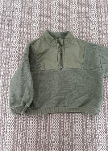 Kız Çocuk Haki Polar Sweatshirt - Görsel 2