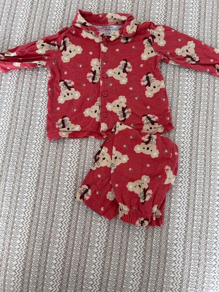 Kız Çocuk Kırmızı Uzun Kollu Pijama - Görsel 2