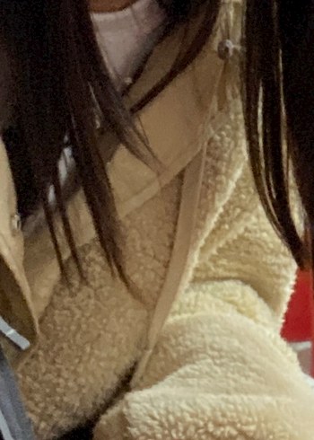 Bej Kadın Peluş Ceket, Salaş Kesim - Görsel 4