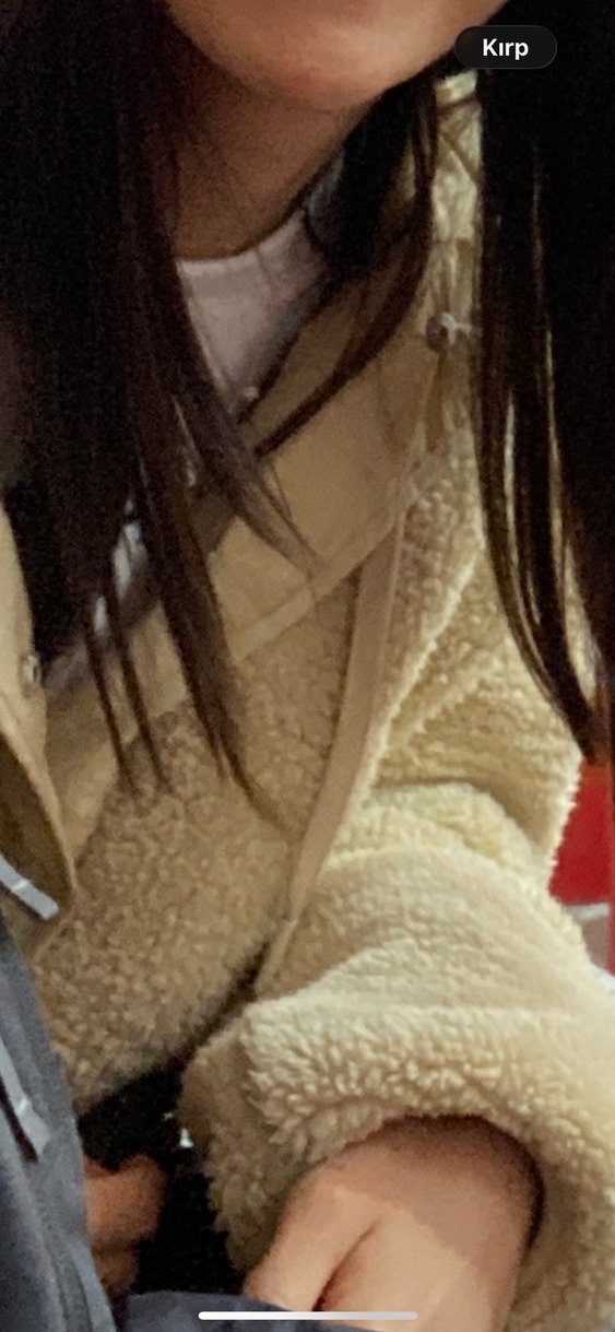 Bej Kadın Peluş Ceket, Salaş Kesim - Görsel 4