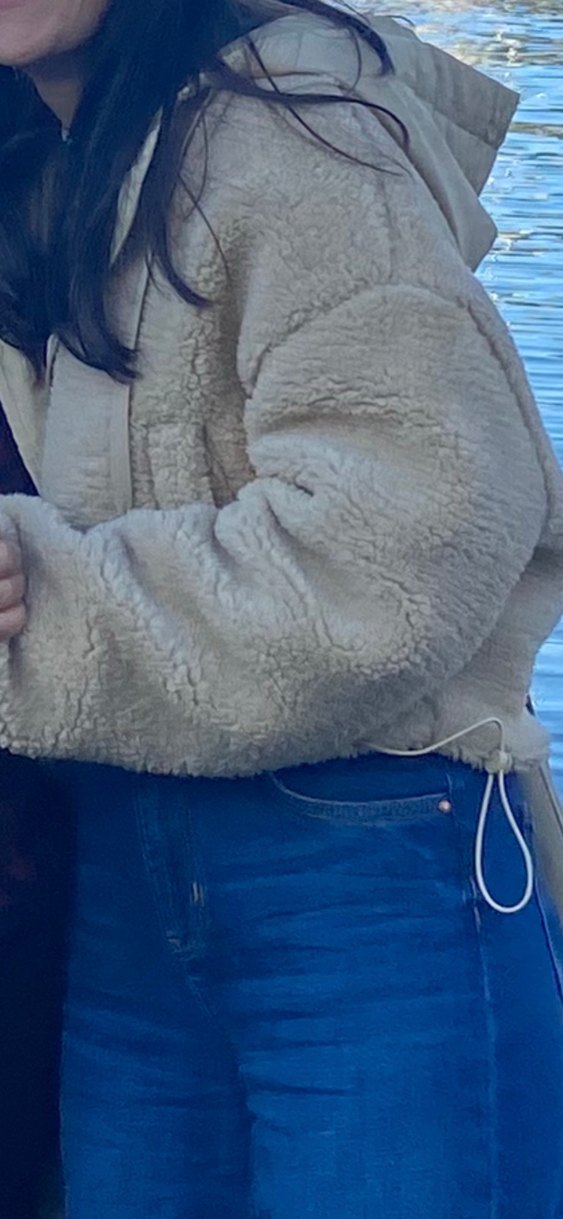 Bej Kadın Peluş Ceket, Salaş Kesim - Görsel 2