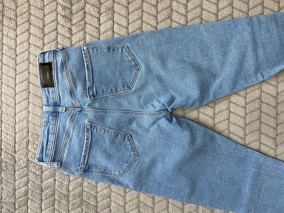 Mavi/  kadın yüksek bel dar jean - Görsel 3