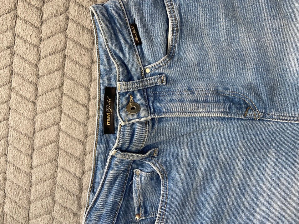 Mavi/  kadın yüksek bel dar jean - Görsel 2