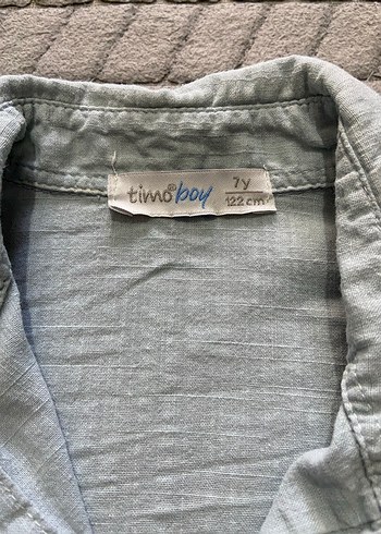 Turkuaz Erkek Çocuk Keten Gömlek - Görsel 3