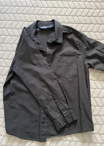 Erkek Çocuk Siyah Keten Gömlek - Görsel 2