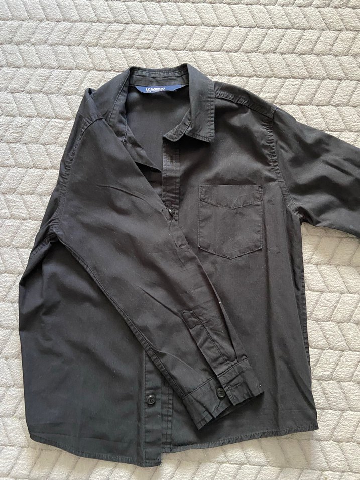 Erkek Çocuk Siyah Keten Gömlek - Görsel 2