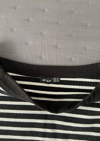 Çizgili Uzun Kollu Crop - Görsel 2