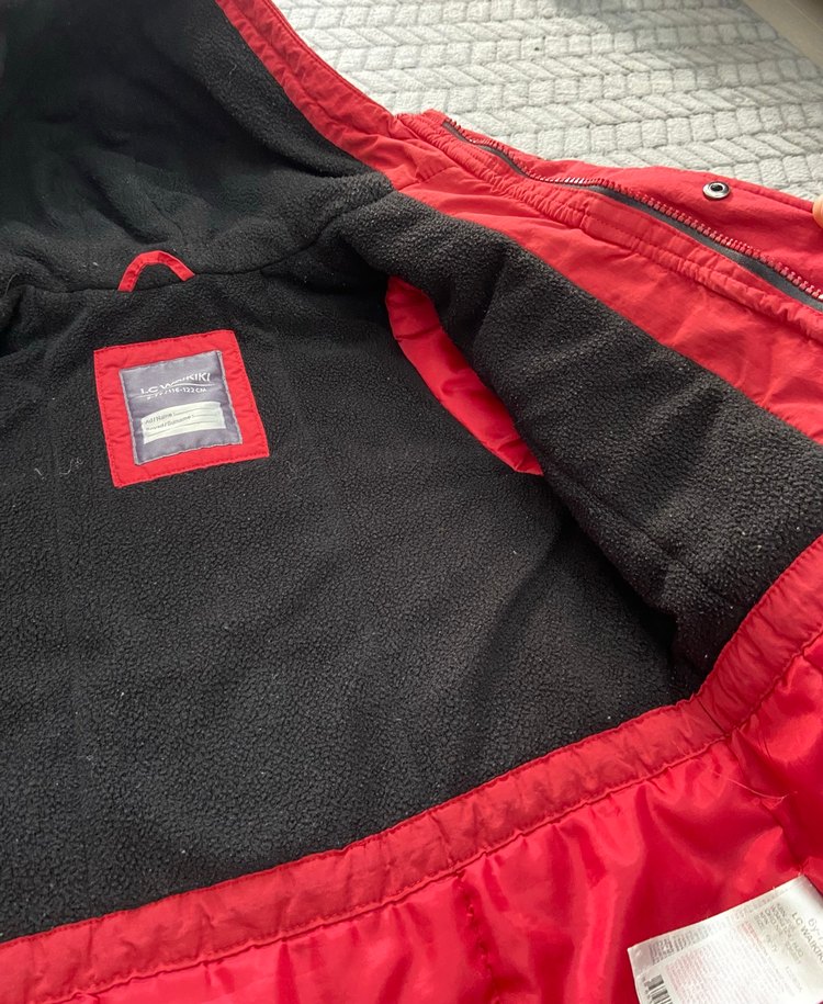 Koyu Kırmızı Erkek Çocuk Mont - Görsel 5