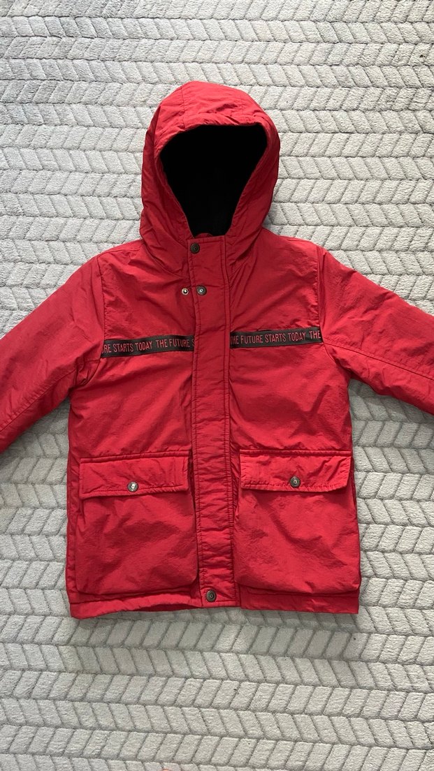 Koyu Kırmızı Erkek Çocuk Mont - Görsel 2