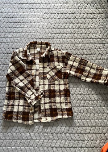 Erkek Çocuk Kahverengi Düğmeli kareli gömlek - Görsel 2