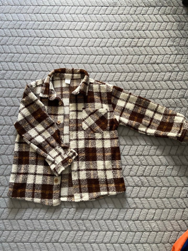 Erkek Çocuk Kahverengi Düğmeli kareli gömlek - Görsel 2