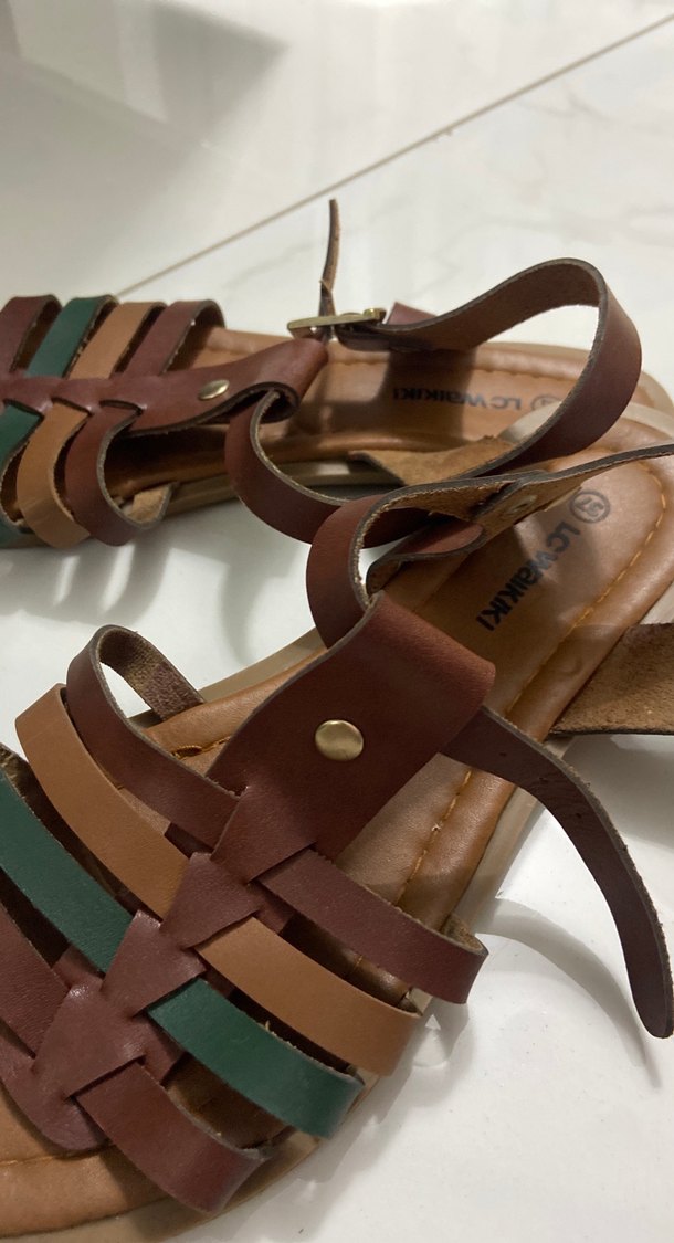 Kahverengi Kadın Sandalet - Görsel 2