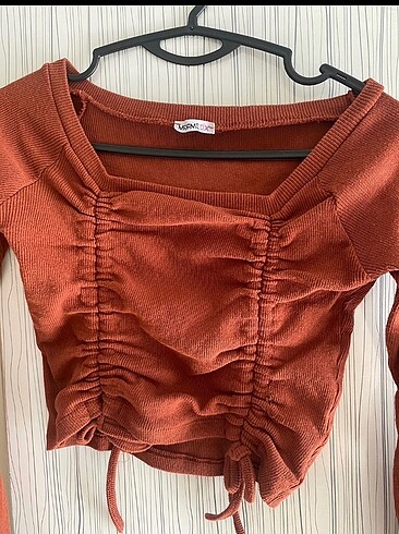 diğer Beden Kiremit rengi Crop bluz