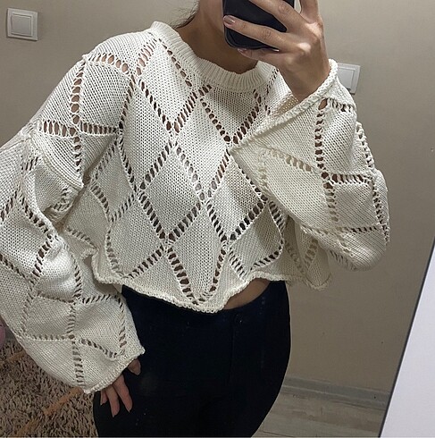 diğer Beden ten rengi Renk Salaş Crop kazak