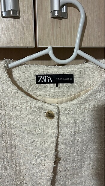 m Beden beyaz Renk Zara Dokulu Blazer