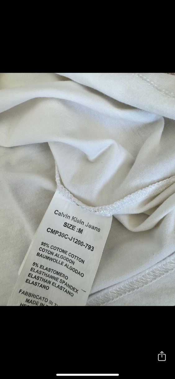 Beyaz Calvin Klein Jeans Baskılı Tişört - Görsel 3