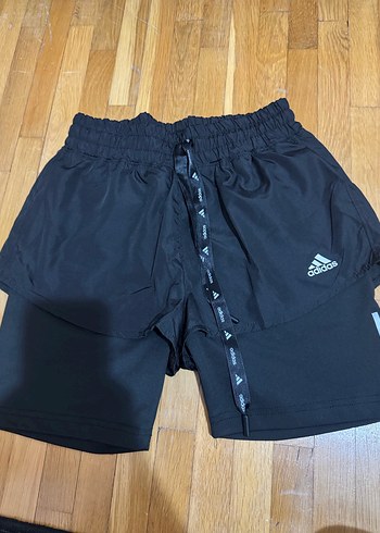 Kadın Siyah Adidas Mini Spor Şort - Görsel 2