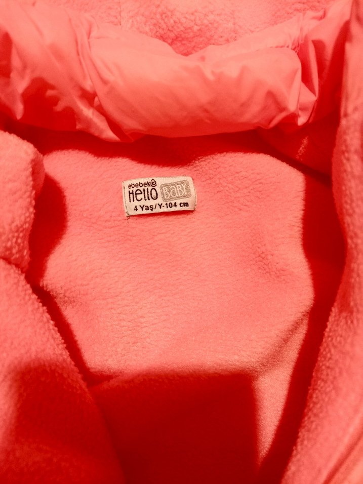 Kız Çocuk Pembe Kapüşonlu Fermuarlı Mont - Görsel 3