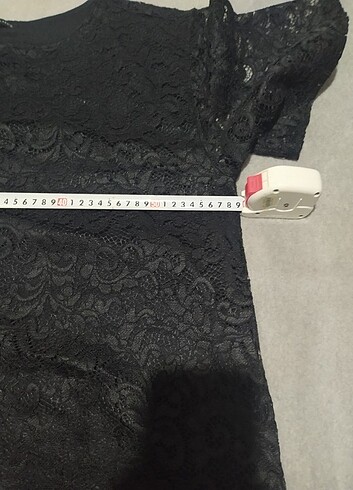 Siyah dantel elbise - Görsel 5