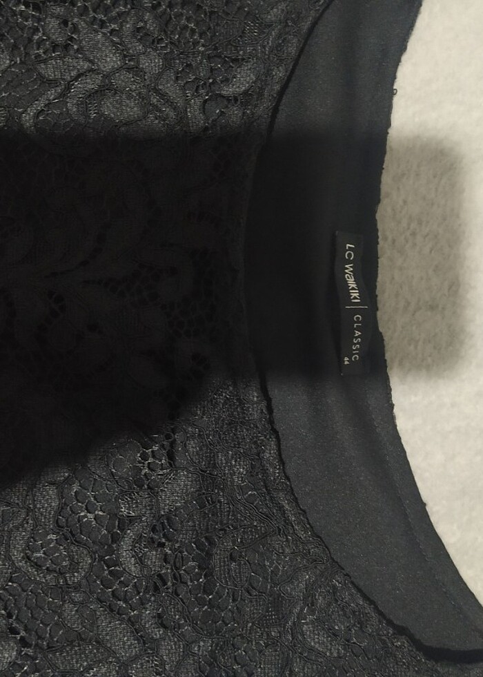 Siyah dantel elbise - Görsel 4