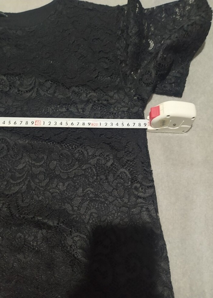 Siyah dantel elbise - Görsel 5