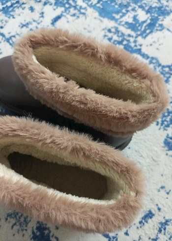 Kahverengi Kürklü Kadın Dolgu Topuk Bot - Görsel 9