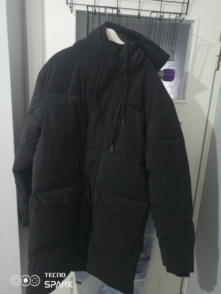 Siyah Fermuarlı Orta Boy erkek Kışlık Mont - Görsel 4