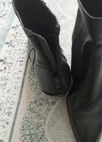 Siyah Deri Stiletto Topuklu Kadın Bot - Görsel 3