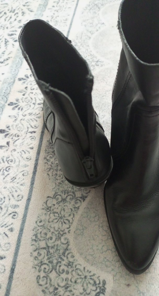 Siyah Deri Stiletto Topuklu Kadın Bot - Görsel 3