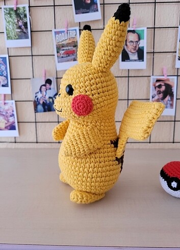 Pokemon Pikachu Anime Figür Amigurumi El Yapımı Örgü Oyuncak 