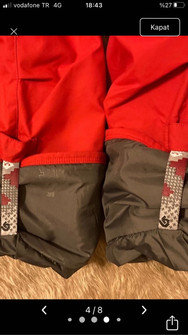 Kırmızı Fermuarlı Kayak Pantolonu - Görsel 4