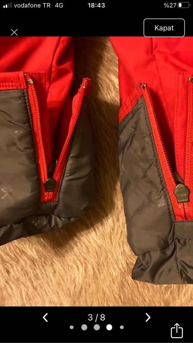 Kırmızı Fermuarlı Kayak Pantolonu - Görsel 5