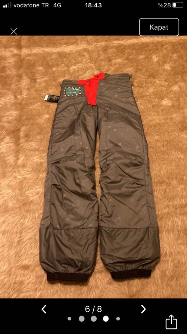 Kırmızı Fermuarlı Kayak Pantolonu - Görsel 3