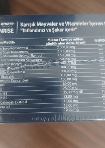 Amare Sunrise Sıvı Takviye Edici Gıda 30x30 ml - Görsel 2