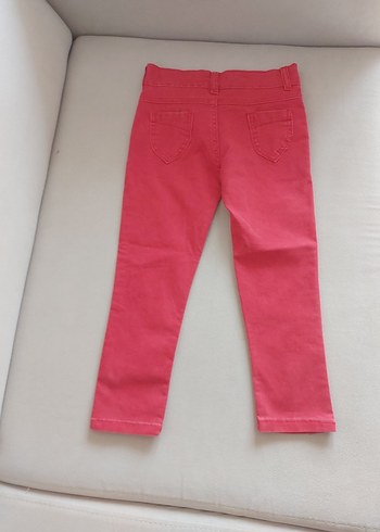 Pembe Nakışlı Kız Kot Pantolon - Görsel 5