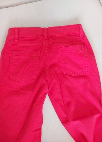 Pembe Nakışlı Kız Kot Pantolon - Görsel 8