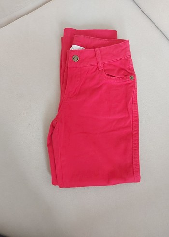 Pembe Nakışlı Kız Kot Pantolon - Görsel 6