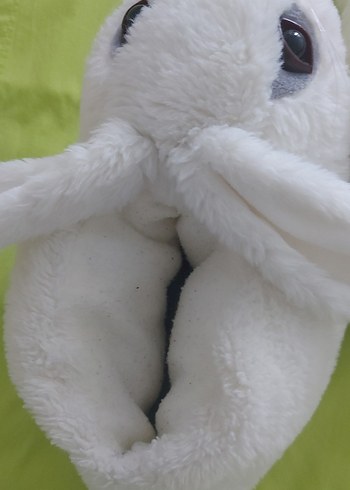 unisex Beyaz Tavşan Figürlü Sıcak Terlik - Görsel 3