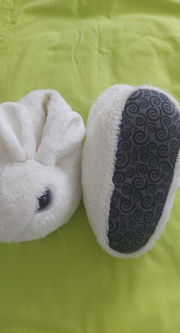 unisex Beyaz Tavşan Figürlü Sıcak Terlik - Görsel 2