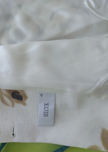 Bej Çiçek Desenli Midi Boy Bohem Kadın Ceket - Görsel 5