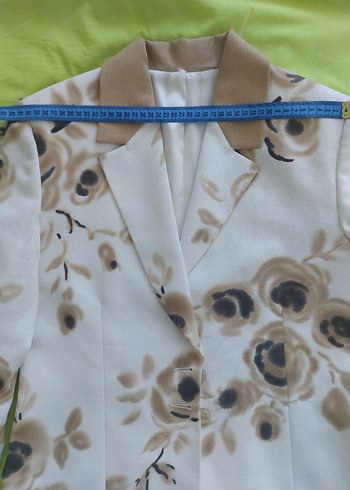 Bej Çiçek Desenli Midi Boy Bohem Kadın Ceket - Görsel 4