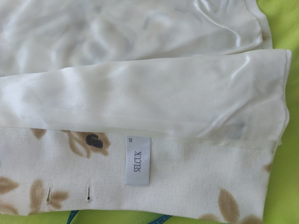 Bej Çiçek Desenli Midi Boy Bohem Kadın Ceket - Görsel 5