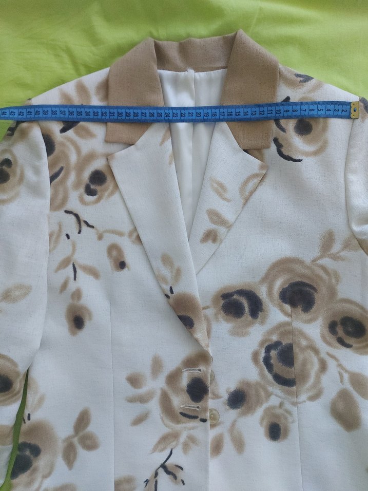 Bej Çiçek Desenli Midi Boy Bohem Kadın Ceket - Görsel 4