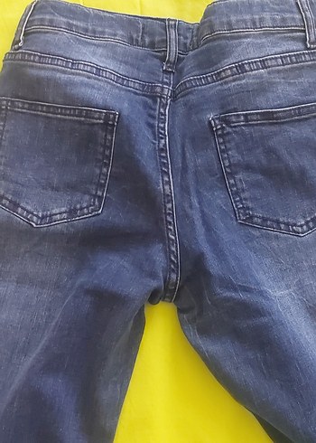 Düğmeli Mavi Denim Jean - Görsel 3