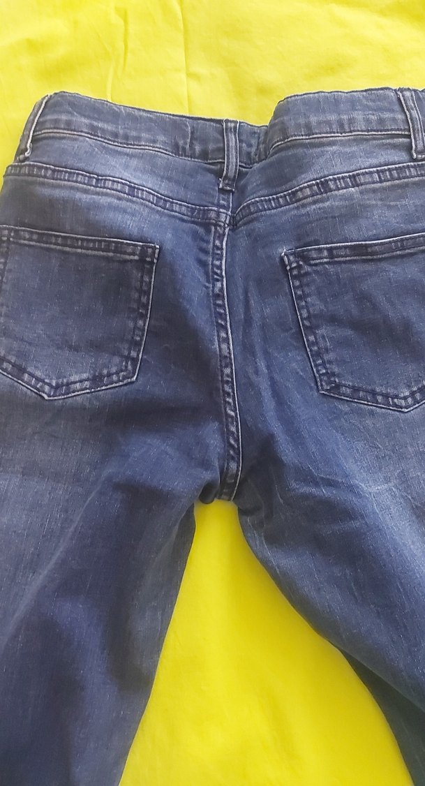 Düğmeli Mavi  Denim Jean - Görsel 3